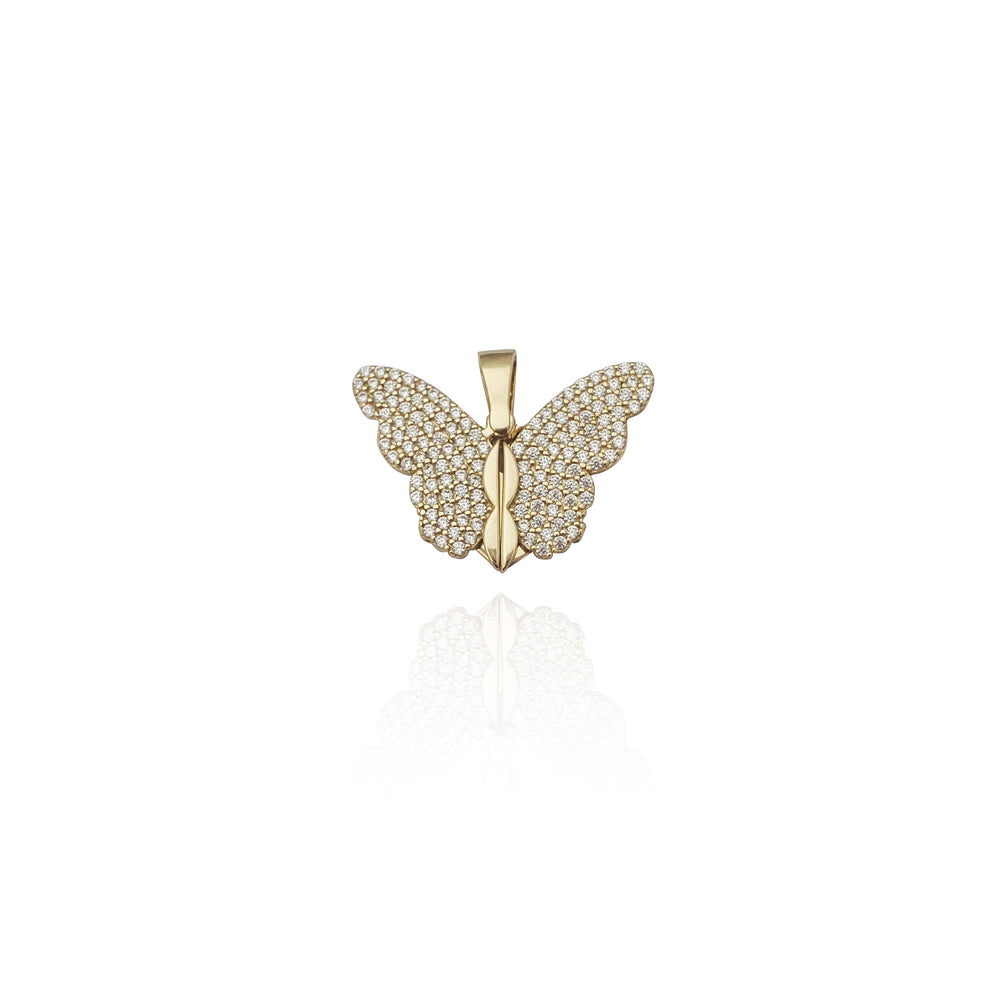 Iced-Out Expanding Wing Butterfly CZ Pendant (14K) New York Popular Jewelry