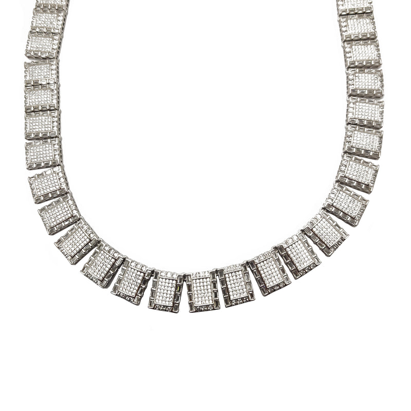 Iced-Out Freezer CZ Necklace (Silver) Popular Jewelry New York