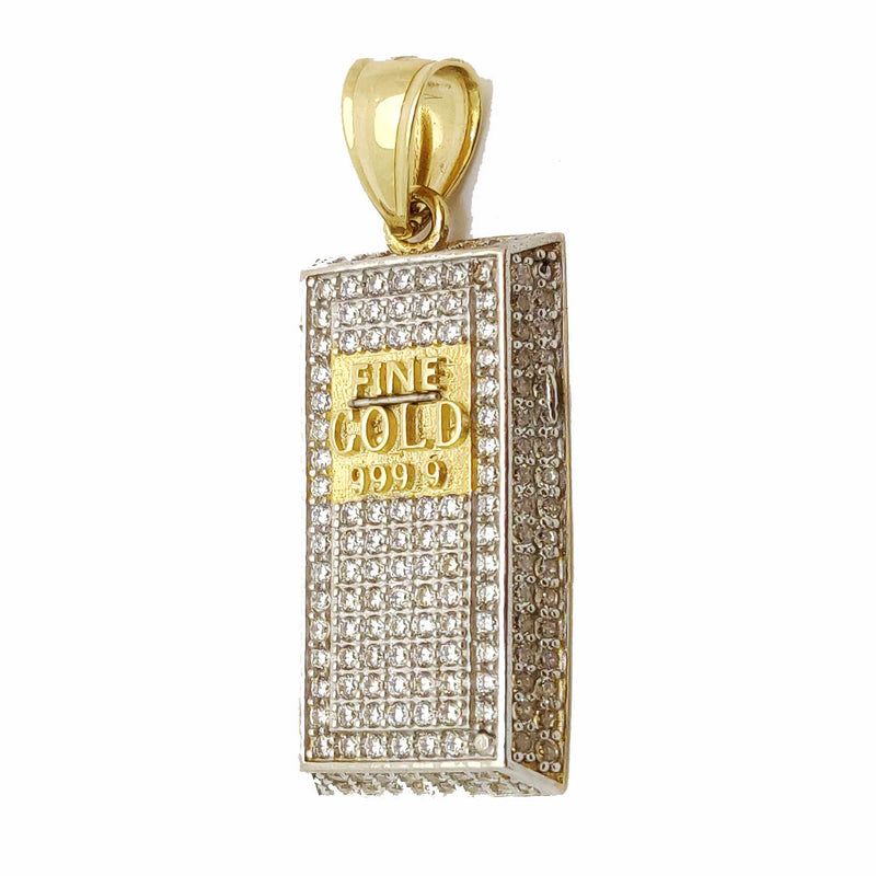 Straight Bar with CZ gold with 16