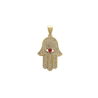 ഐസ്ഡ്-ഔട്ട് ഹംസ ഹാൻഡ് എം പെൻഡൻ്റ് (14K) Popular Jewelry ന്യൂയോർക്ക്