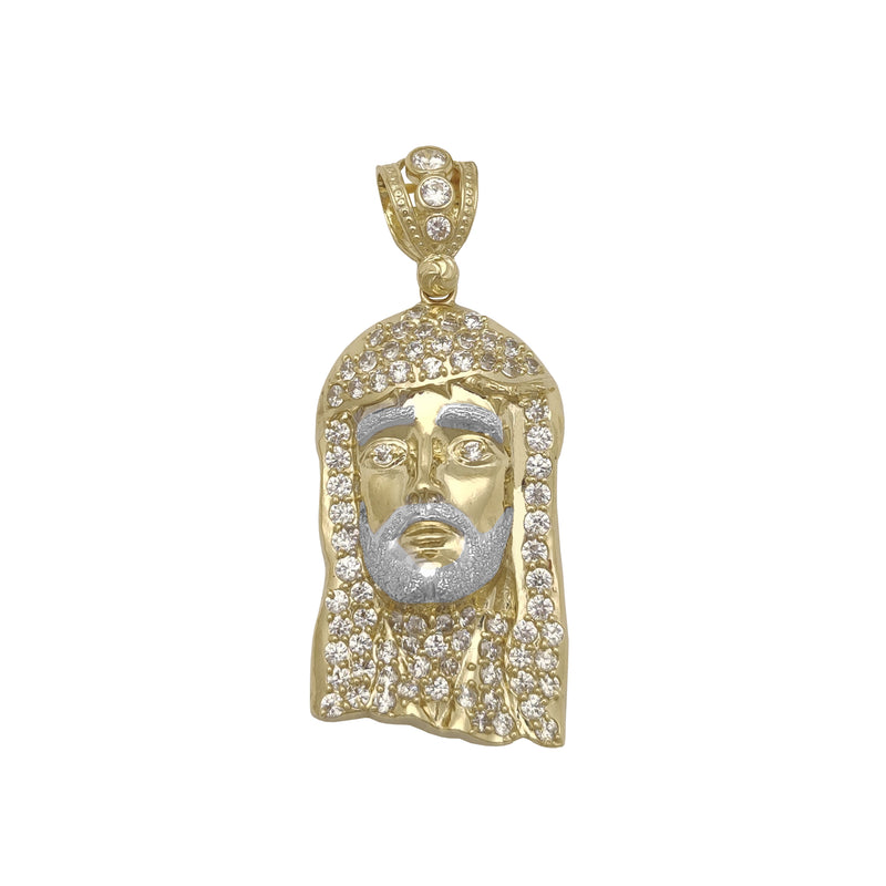 Iced-Out Jesus Head Pendant (10K)