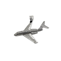 Iced-Out Jet Plane Pendant (Silver)