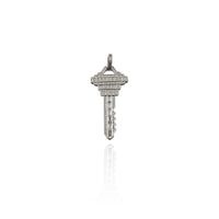 Iced-Out Modern Key CZ Pendant (Silver) New York Popular Jewelry