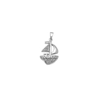 Iced-Out Sailing Boat Pendant (Silver) Popular Jewelry New York
