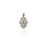ఐస్‌డ్-అవుట్ షైనీ హమ్సా సిజెడ్ లాకెట్టు (సిల్వర్) న్యూయార్క్ Popular Jewelry