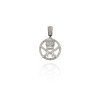 Iced-Out Skull Cross Sword Pendant (Silver) New York Popular Jewelry