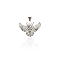 Iced-Out Winged King Lion Head CZ Pendant (Silver) New York Popular Jewelry