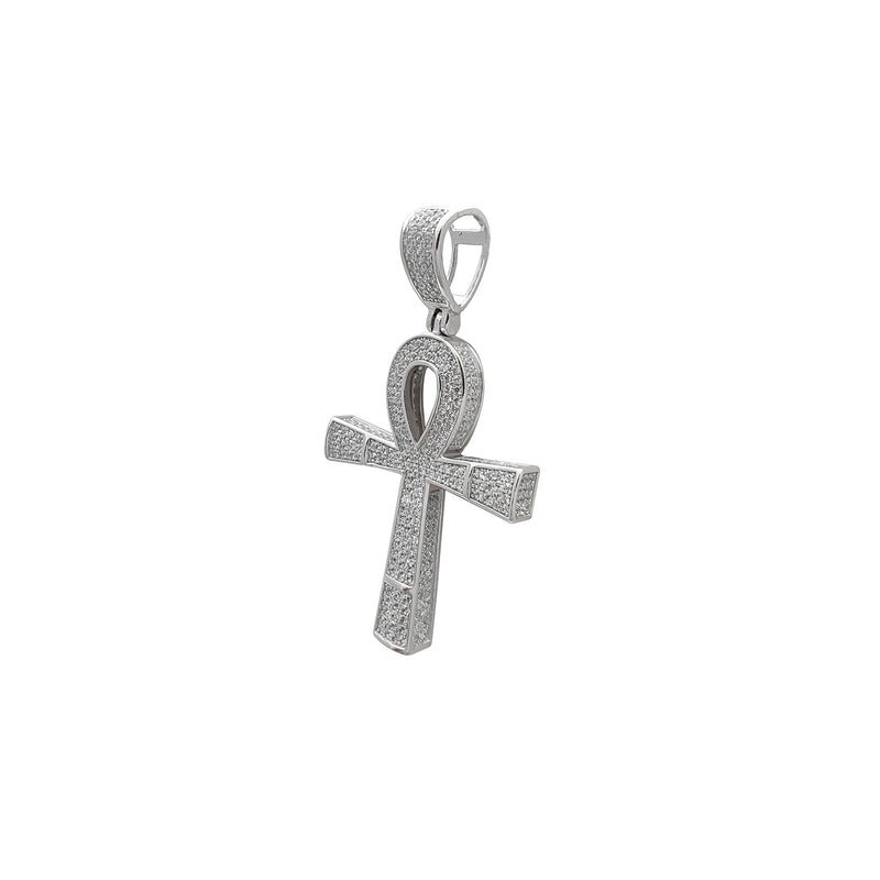 Iced-out Ankh Pendant (Silver) Popular Jewelry New York