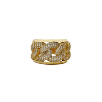 Iced Out Cuban Bridged Ring (14K) Popular Jewelry New York