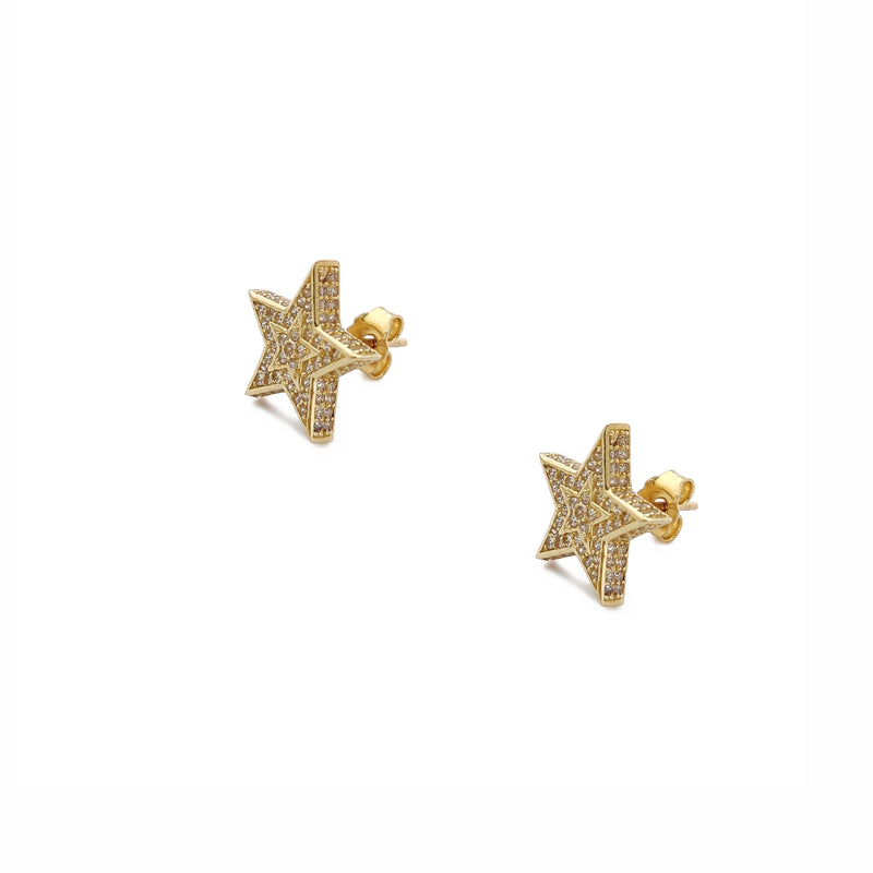 Iced Out Star Stud Earrings (14K) Popular Jewelry New York