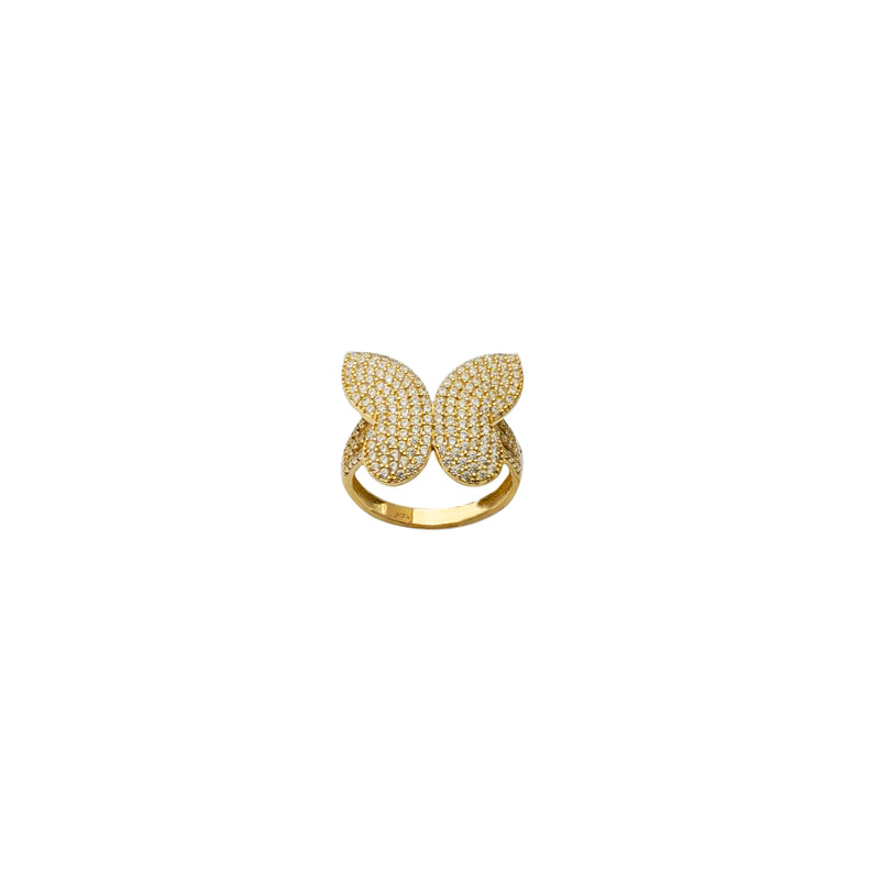 Iced Out Butterfly Ring (14K)