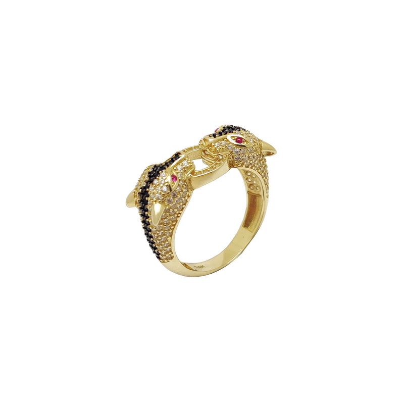 Iced Out Two Headed Panther Ring (14K) Popular Jewelry New York
