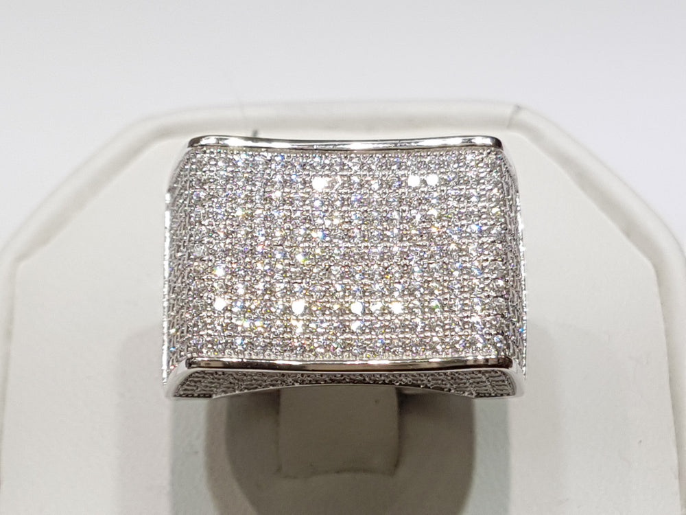 Iced-Out Micro Pave CZ Ring Silver - Lucky Diamond 恆福珠寶金行 New York City 169 Canal Street 10013 Jewelry store Playboi Charlie Chinatown @luckydiamondny 2124311180