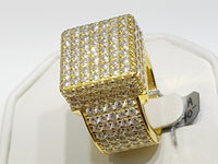 Iced-Out Pave Square Ring Silver - Lucky Diamond 恆福珠寶金行 New York City 169 Canal Street 10013 Jewelry store Playboi Charlie Chinatown @luckydiamondny 2124311180