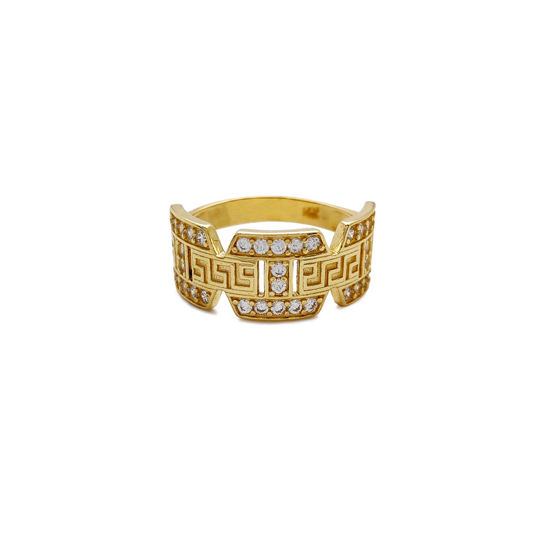 Icy Greek-Key Ring (14K) Popular Jewelry New York