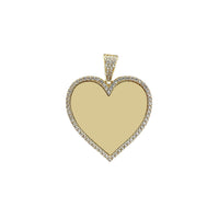 Vidēja izmēra ledus sirds piemiņas attēlu kulons (14K) Popular Jewelry NY