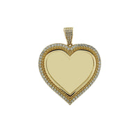 Icy Milgrain Heart Memorial Picture Pendant (14K) Popular Jewelry New York