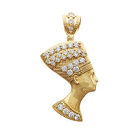 Ледени привезак Нефертити средње величине (14К) Popular Jewelry ЦА