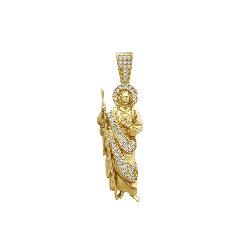 Saint Jude Pendant (Stoneset Robe and Halo) (14K) Popular Jewelry New York