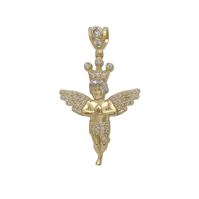Icy Crowned Baby Angel Pendant (10K) Popular Jewelry New York