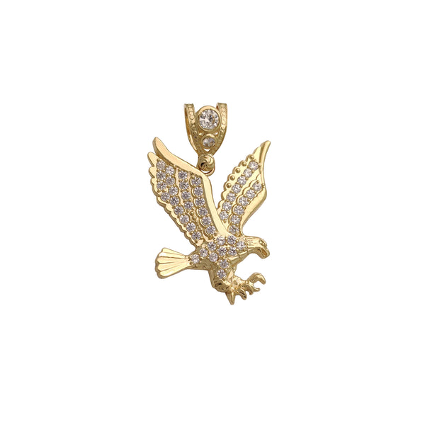 Large Icy Flying Eagle Pendant (14K) Popular Jewelry New York