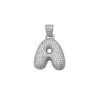 Icy Puffy Inizjali A Littri Pendant (Silver) Popular Jewelry NY