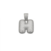 Леден пухкав първоначален висулка H Букви (сребърен) Popular Jewelry Ню Йорк