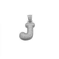Icy Puffy Inizzjali J Ittri Pendant (Silver) Popular Jewelry NY