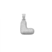 Icy Puffy Inizzjali L-Ittri Pendant (Silver) Popular Jewelry NY