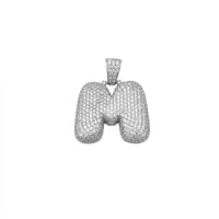 Icy Puffy Inizjali M Ittri Pendant (Silver) Popular Jewelry NY
