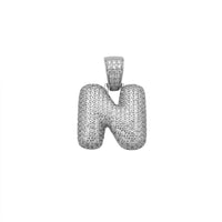 Icy Puffy Initial N Mga Sulat sa Palawit (Pilak) Popular Jewelry Bag-ong York