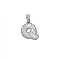 Icy Puffy Initial Q Mga Sulat sa Pendant (Silver) Popular Jewelry Bag-ong York