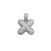 Icy Puffy Initial X Letters Pendant (ezüst) Popular Jewelry New York