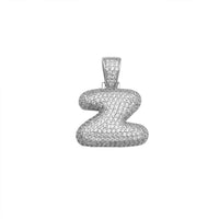 Icy Puffy Inizjali Z Ittri Pendant (Silver) Popular Jewelry NY