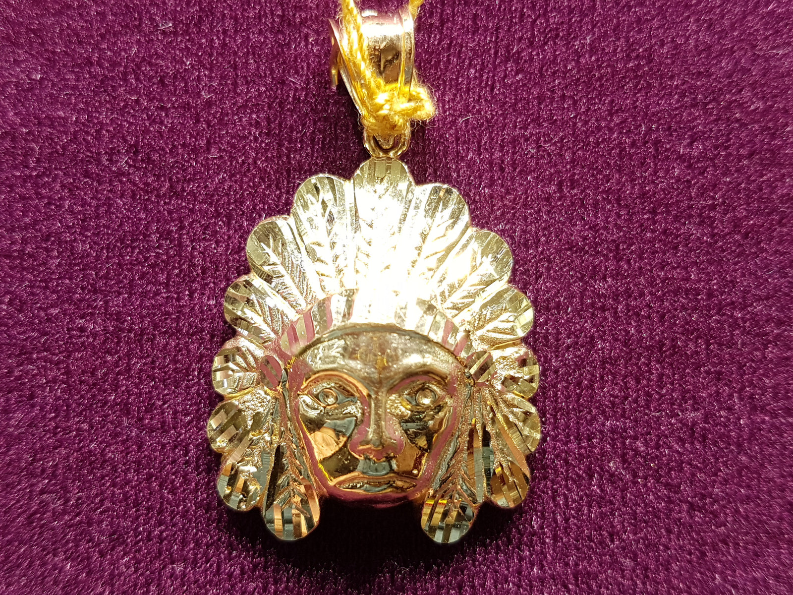 Indian Chief Head Pendant (10K) – Popular J