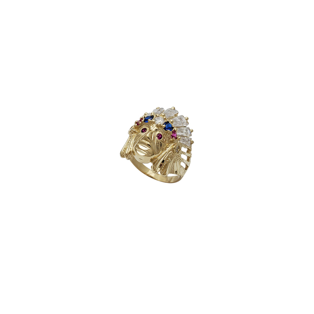 Indian Head CZ Ring (14K)