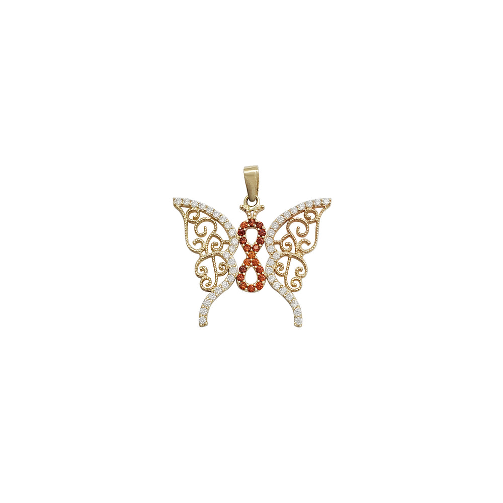Infinity Butterfly CZ Pendant (14K)