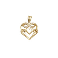 Infinity Double Heart CZ Pendant (14K)