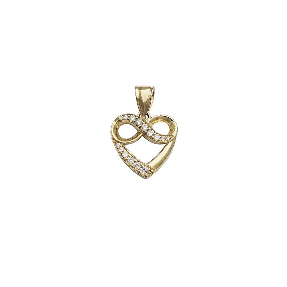 Infinity Heart CZ Pendant (14K)