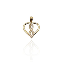 Infinity Heart CZ Pendant (14K)