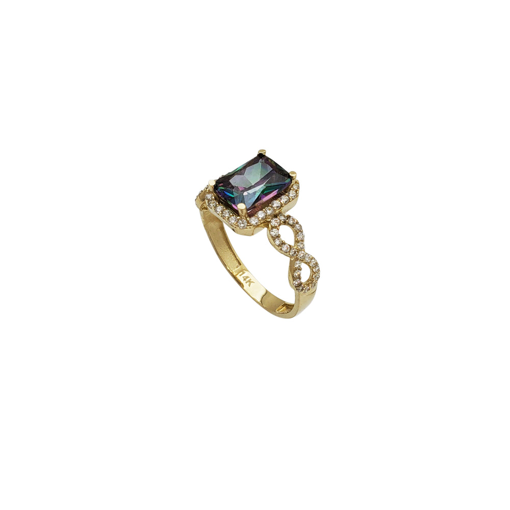 Infinity Rectangle CZ Lady Ring (14K).