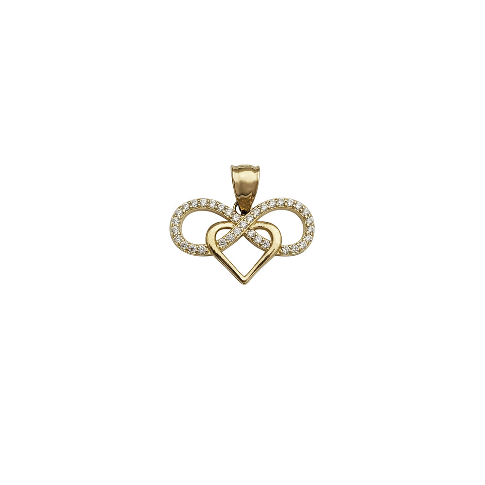 Infinity Through Heart CZ Pendant (14K)