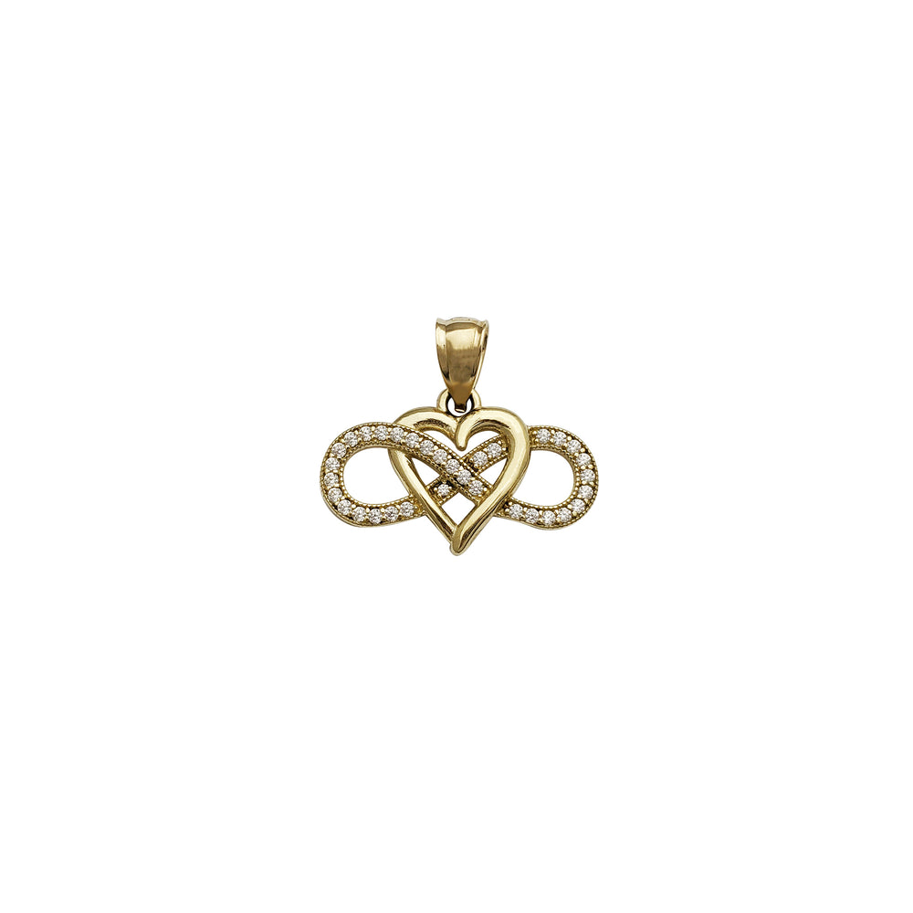 Infinity Through Heart CZ Pendant (14K)