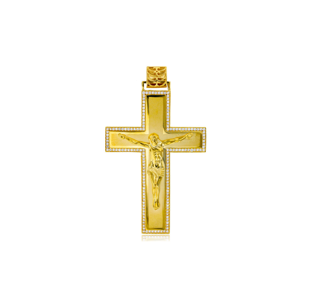 Yellow Gold Jesus Cross Pendant (14K)