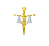 Two-Tone Jesus Shroud Religious Pendant (14K)