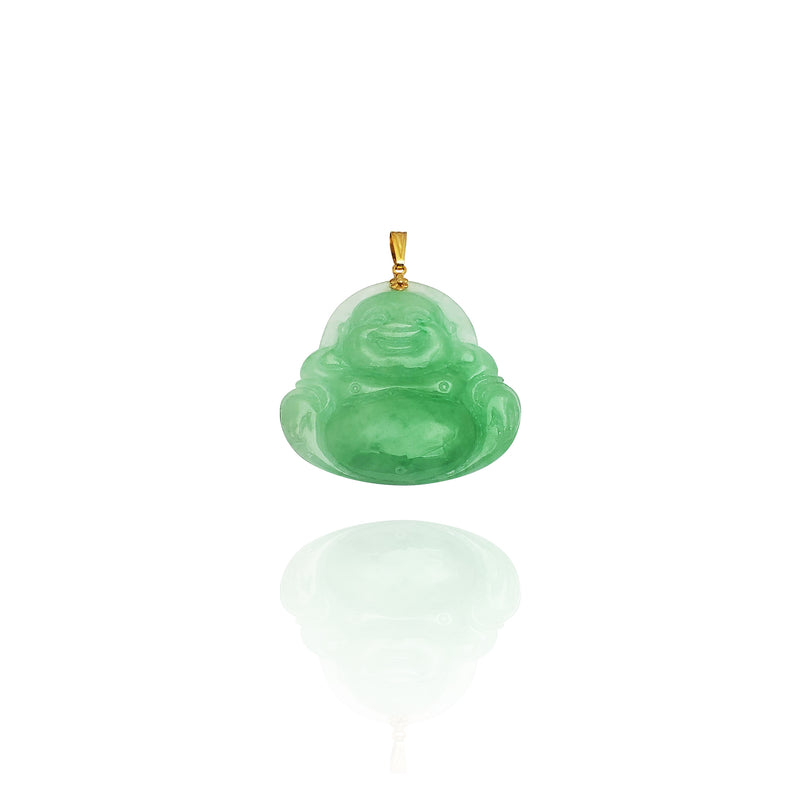 Jade Laughing Buddha Pendant (14K) New York Popular Jewelry
