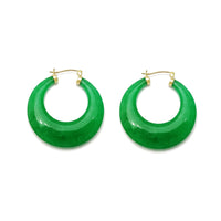 Pendientes de aros de jade (14K) Popular Jewelry New York