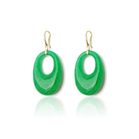 Jade Hoops Hanging Earrings (14K) Popular Jewelry New York