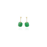 Jade hringa eyrnalokkar (14K) New York Popular Jewelry