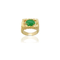 翡翠圖章金塊戒指 (14K) Popular Jewelry 紐約